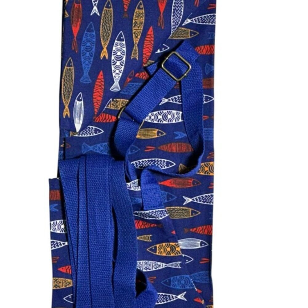 Barbeque Apron Bib Style  Unisex Nautical Fish Cotton Adjustable Men's Blue OS - Picture 9 of 16